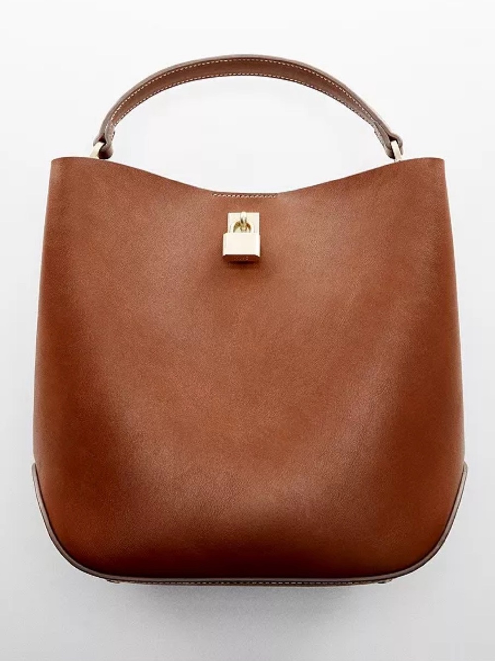 Mango MNG Med Shopper with Rear Padlock Bag Brown Minimalist Quiet Luxury Viral